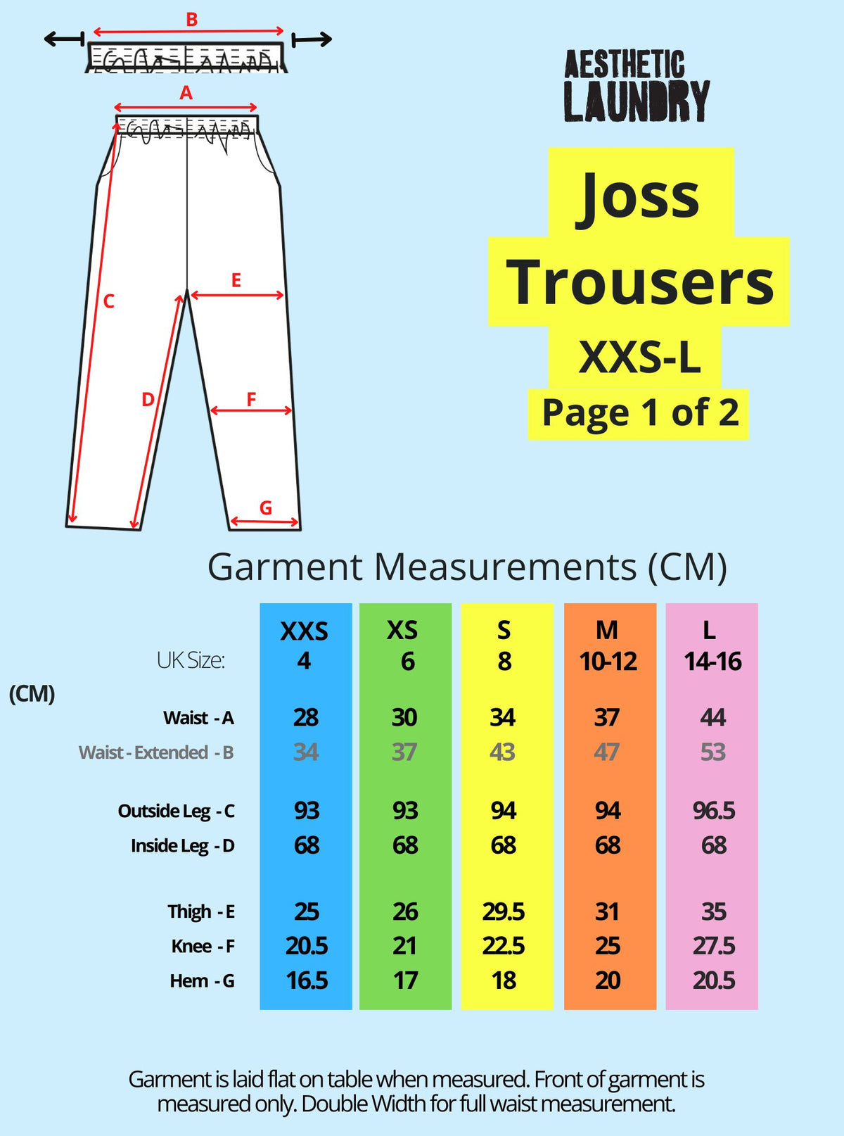 RTW - Joss Peg Trousers - Black (L)