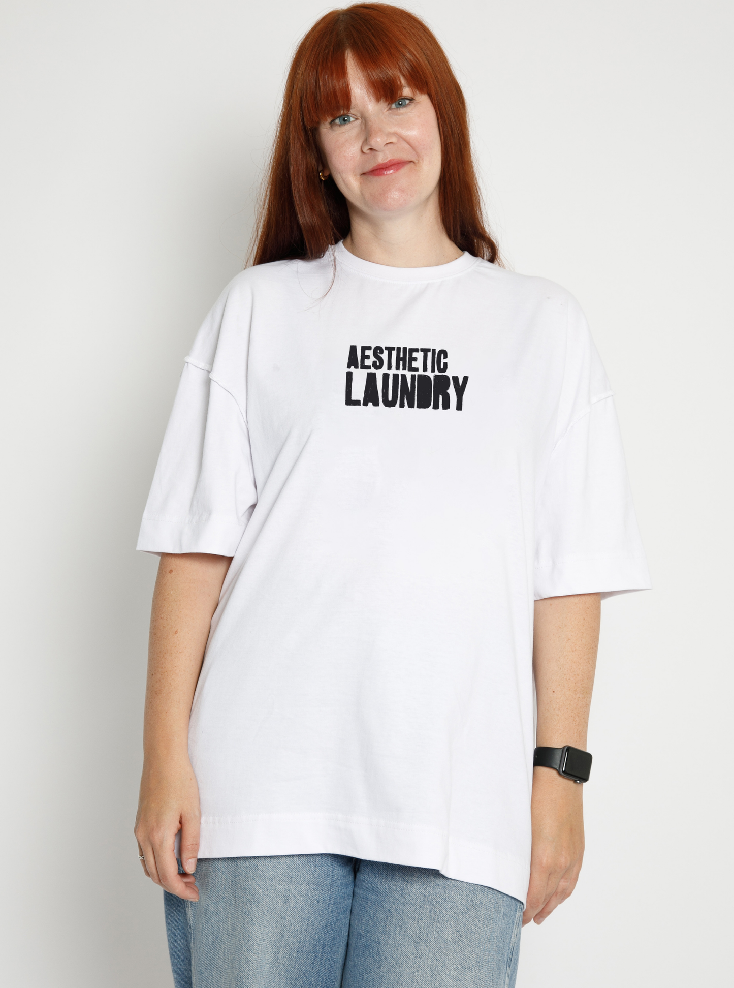 Aesthetic Laundry Logo Tee - White