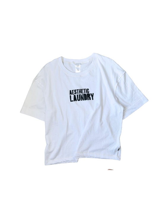 White Boxy Logo Tee